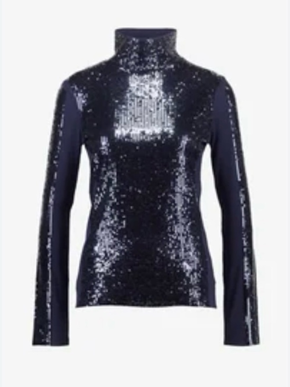 NWOT Patricia Pepe Sequin Turtleneck Top in Dark Navy size 1
